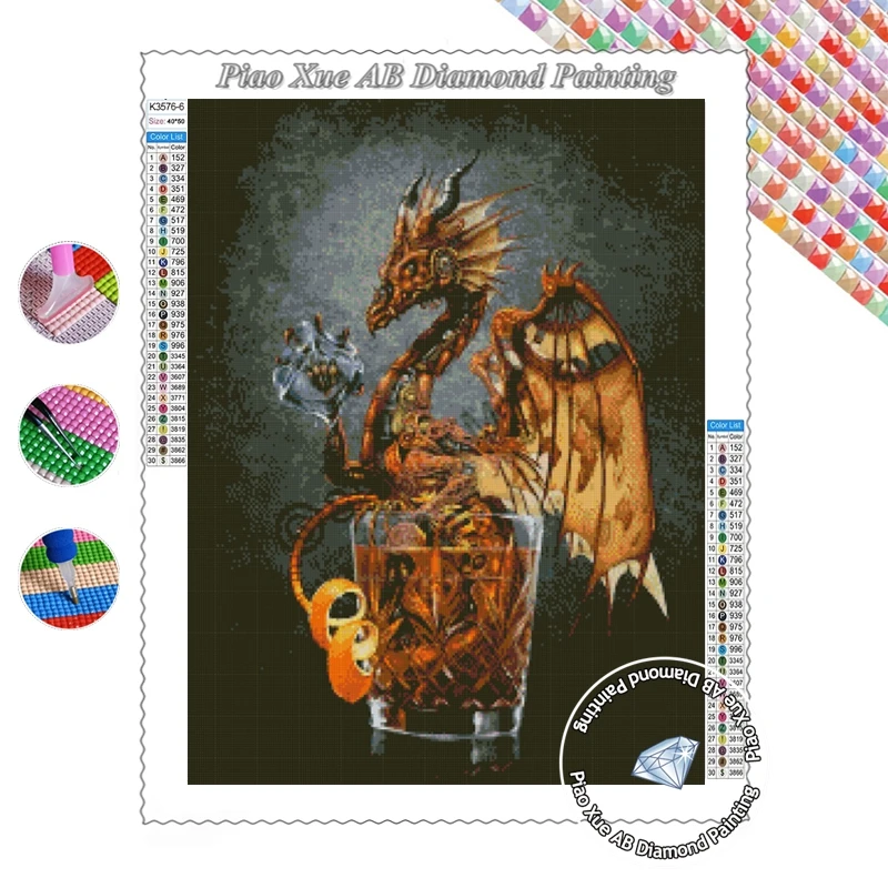 Diamond Painting Cross Stitch 5d Dragon