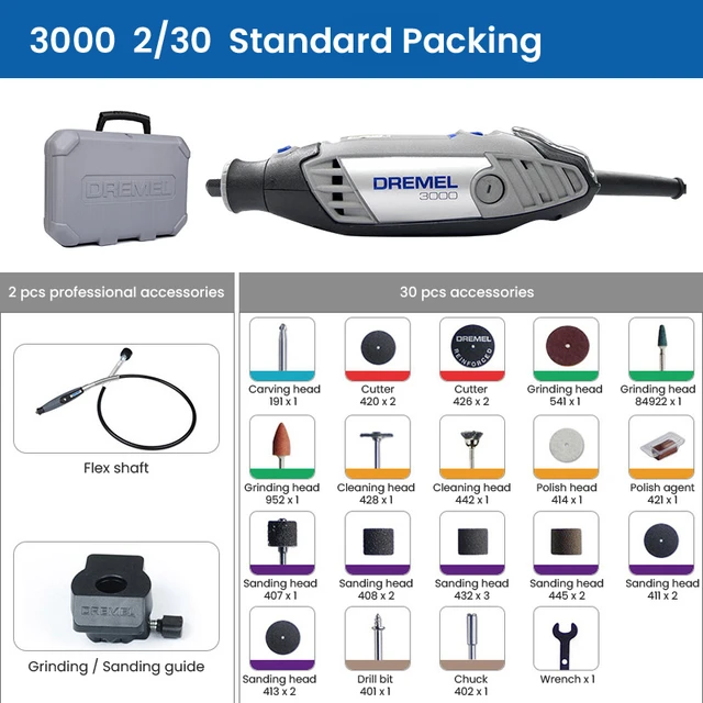 Dremel 3000 Series Variable Speed Rotary Tool 130 Watt With 5