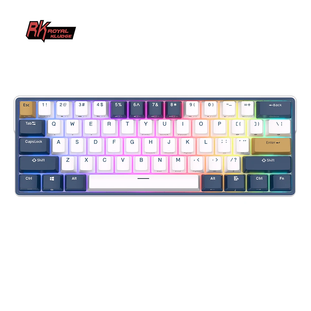Royal Kludge-teclado Mecânico Tri-modo sem Fios Bluetooth Retroiluminado Rgb Teclados Mini Gamer Hot-swappable 61 Teclas 2.4g Rk61 Plus