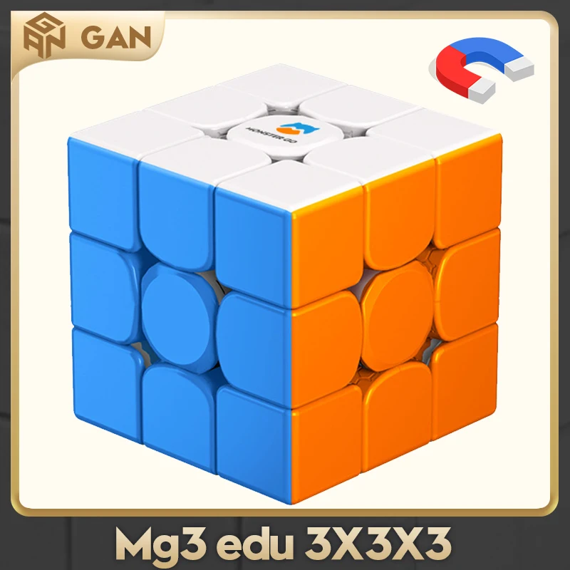 GAN Monster GO 3x3 M EDU Cubo mágico magnético de velocidad sin pegatinas juguetes profesionales GAN MSG EDU 3X3 Cubo mágico rompecabezas