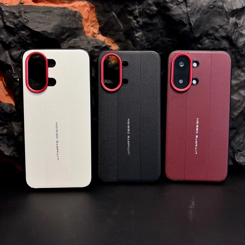 Luxury Stripe Textured PU Leather Phone Case - ELVEV Anti-Slip Ultra-Thin Cover
