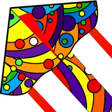 

Outdoor Fun Sports Huge Rainbow Kite For Kids and Adults Kite Flying Easy to Assemble Fly Gift Toy with Handles and Lines