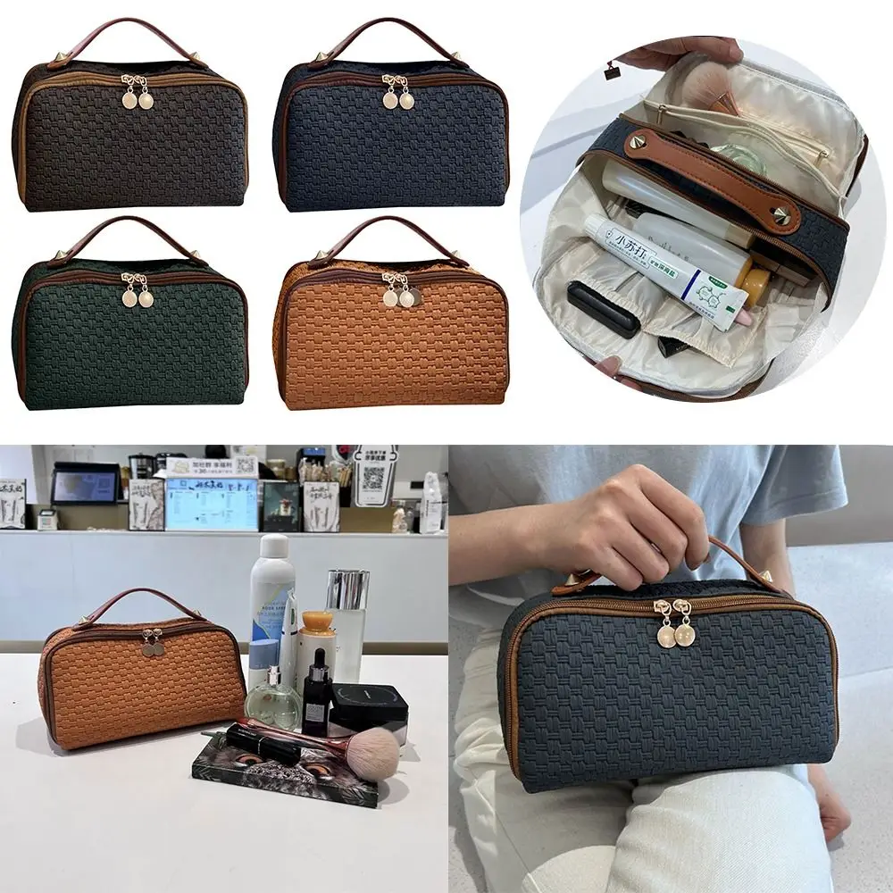 

Large Capacity Makeup Bag New Multifunctional Zipper Cosmetic Bag Handheld Makeup Organizer Pouch Travel