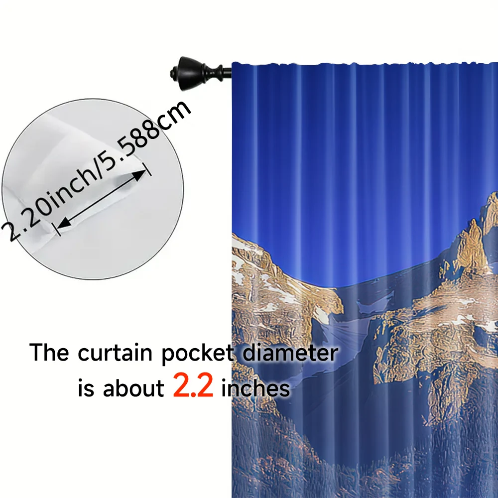 2pcs, spring summer Curtains Moulton Barn and Grand Teton National Park Prints Light Filtering Curtains Versatile Fabric 5