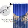 2pcs, spring summer Curtains Moulton Barn and Grand Teton National Park Prints Light Filtering Curtains Versatile Fabric 5