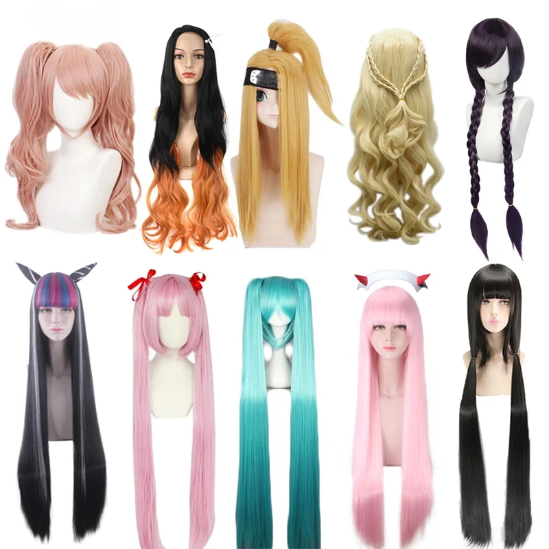 

Anime Woman Cosplay Wig Danganronpa Enoshima Junko Slayer Kamado Nezuko Ladies Long Wig Halloween Carnival Fun. Props