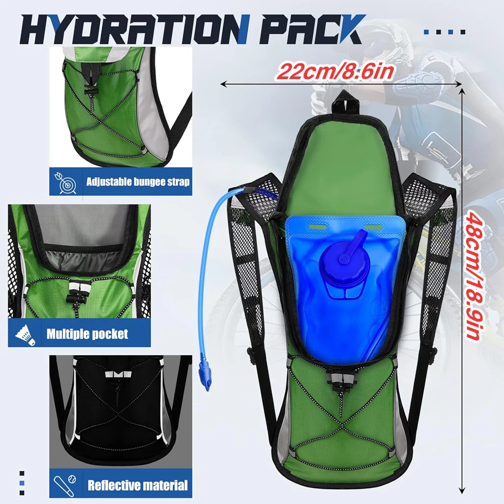 1Pcs Hydration Rucksack Pack for Men Women, Premium Water Reservoir Backpack for Cycling Hiking Bicycle Biking Climbing Running 4