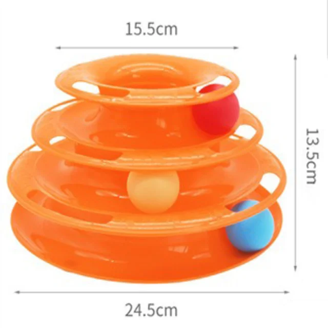 Cat turntable cat toy plastic turntable three-layer four-layer self-sport cat toy teasing cat stick to relieve boredom toys 6