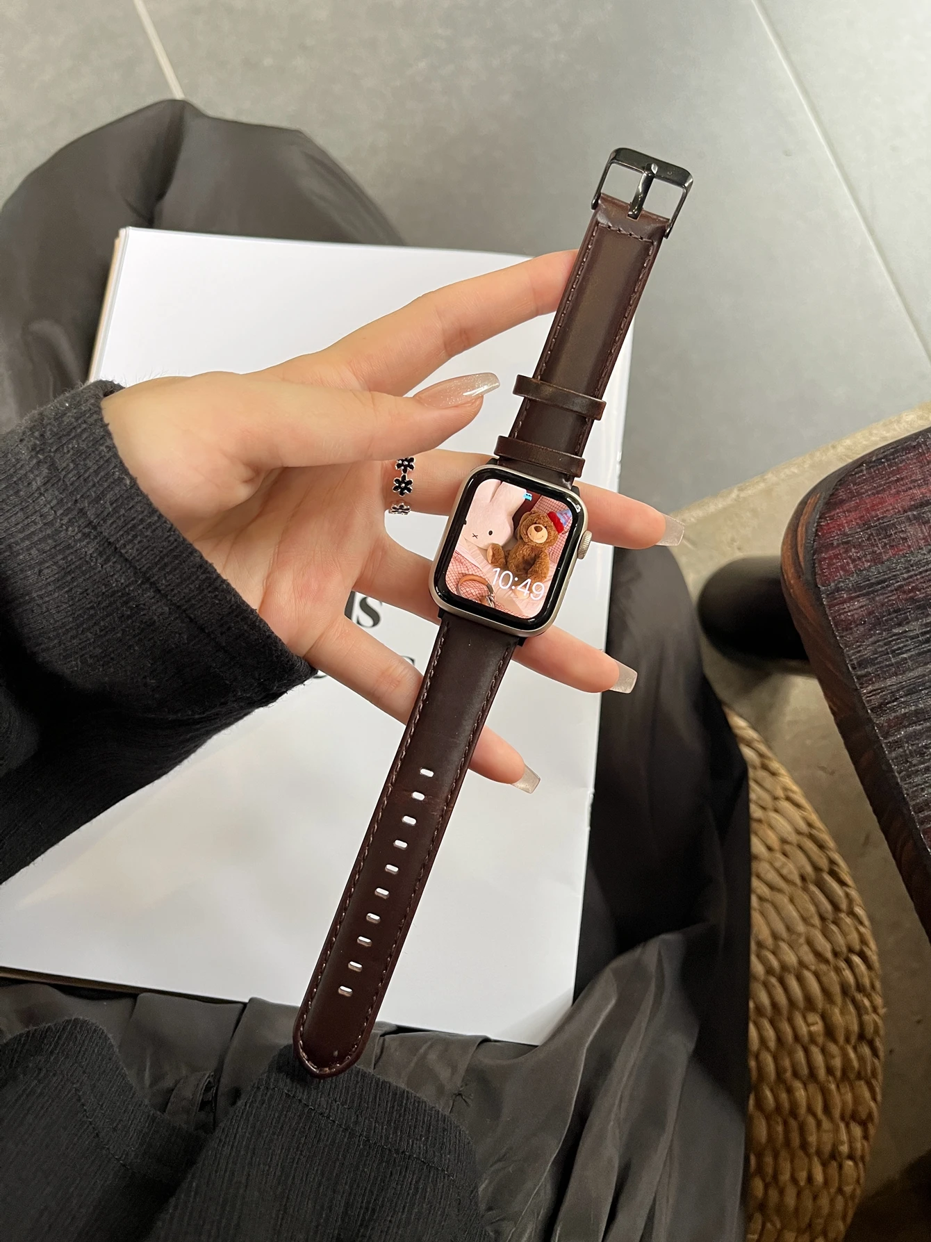 Elegant Brown Leather Loop Band for Women - Stylish Watch Accessory