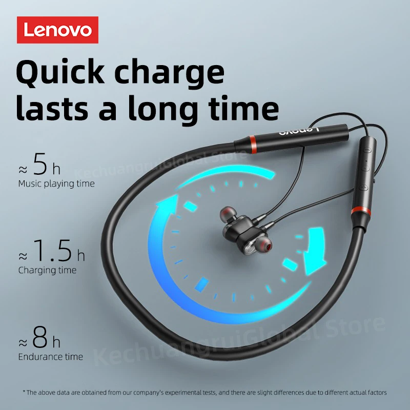 Original Lenovo He05 Pro Wireless Bluetooth Earphones Magnetic Neckband Earbuds Hifi Sound Sports Headphones Ipx5 Waterproof, Alina Gadgets