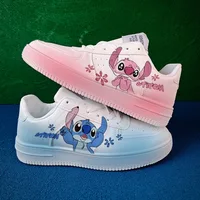 Disney Stitch Cute Cartoon Print Board Shoes Spring Autumn Fashion Versatile Casual Couple Shoes Style Version Trend White Shoes 1