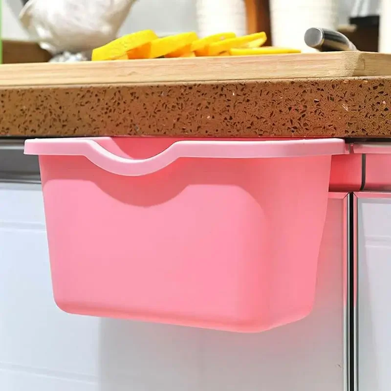 Kitchen Cabinet Door Hanging Trash Garbage Bin Can Rubbish Container Mini Waste Bins Household Rubbish Cleaning Tool Dustbin