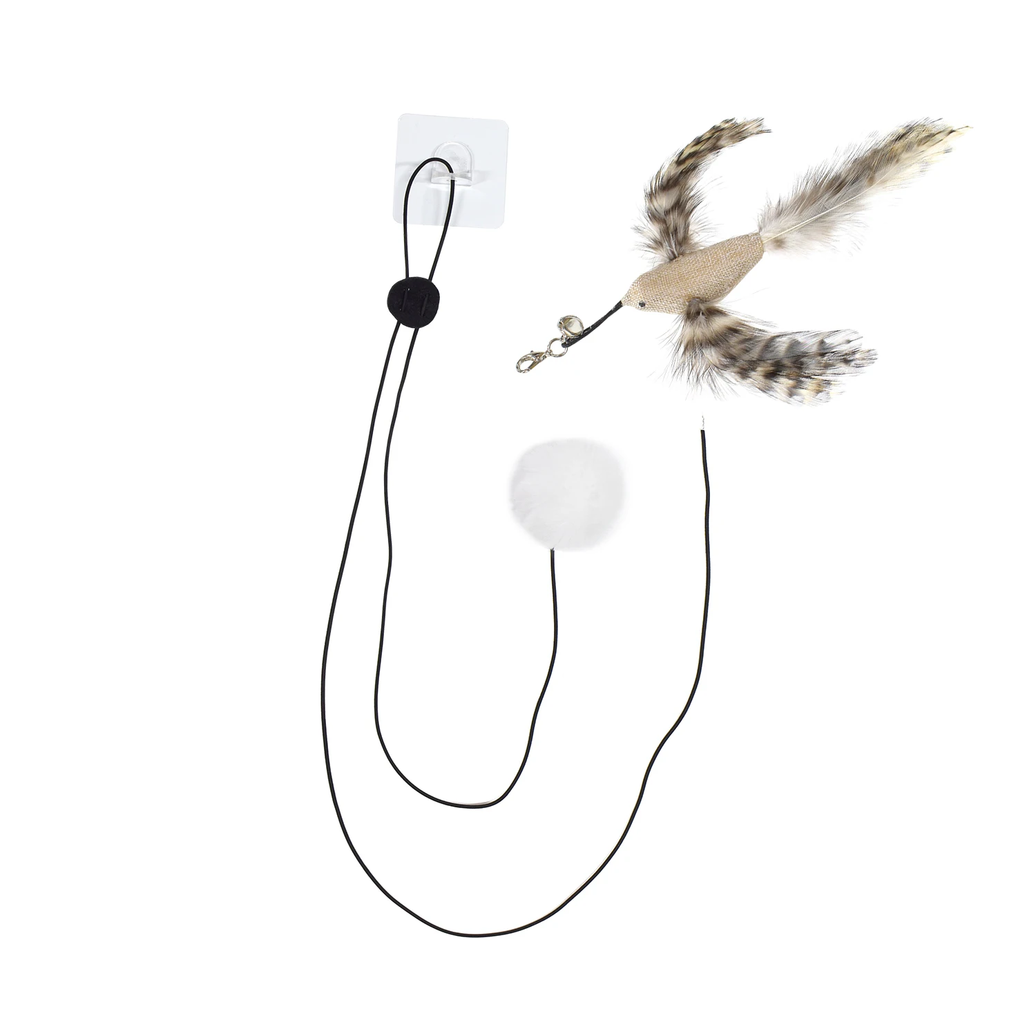 Simulation Bird Cat Toy Adjustable Length Hanging Door Type Double Head Cat Scratch Rope Funny Interactive Cats Toy 