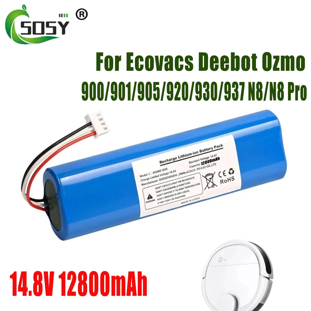 

Новый оригинальный 14,4 V 12800mAh аккумулятор для робота-пылесоса Pack Для Ecovacs Deebot Ozmo 900, 901, 905, 930, 937,