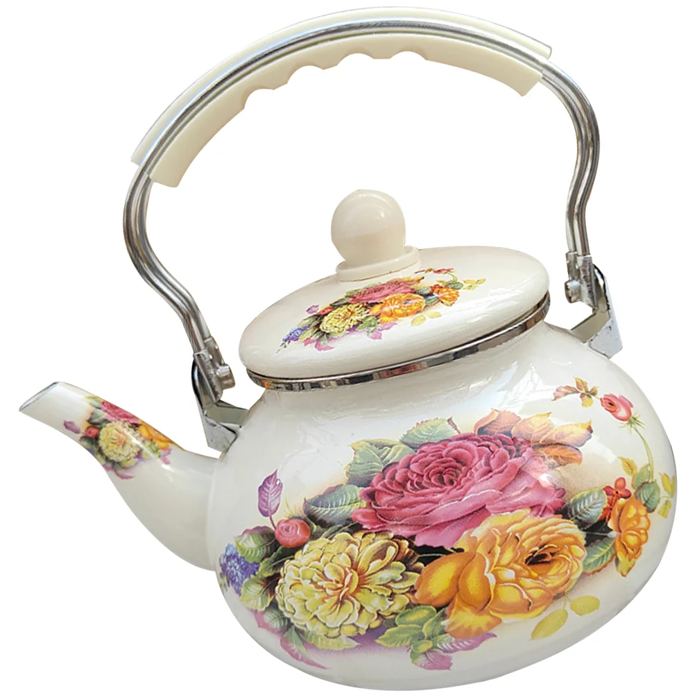 

Teapot Kettle Stove Teapots Boil Water Whistling with Whistle Gas Enamel on Steel Coffee