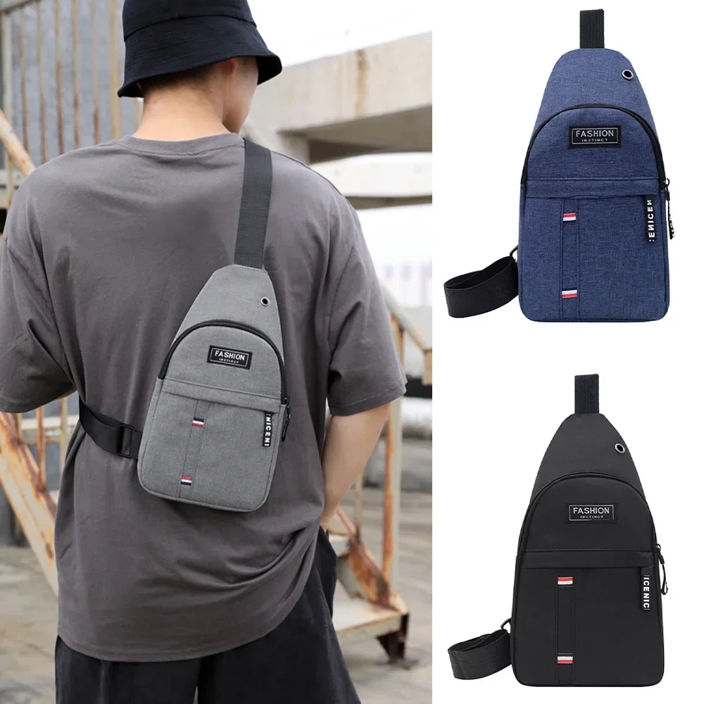 Borsa da petto Borsa a tracolla da uomo Borsa a tracolla multifunzionale semplice Borsa a mano impermeabile Borsa a mano di grande capacità - immagine 6