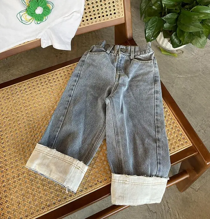 2022 New Arrival Girls Boys Denim Pants Summer Fashion Good Quality