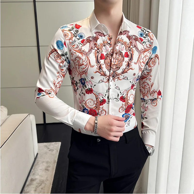 Gold Printed Shirt 2022 Spring Brand 