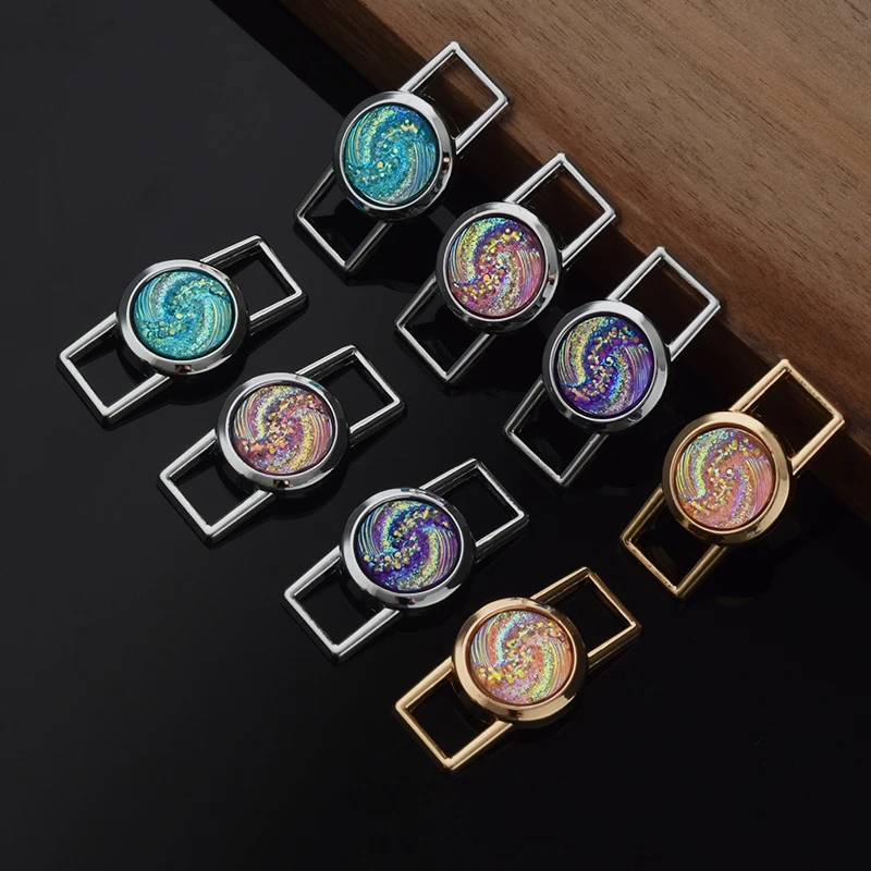 Luxury Nebula Shoelaces Metal Buckle Shoe Charms Shoelace Decorations