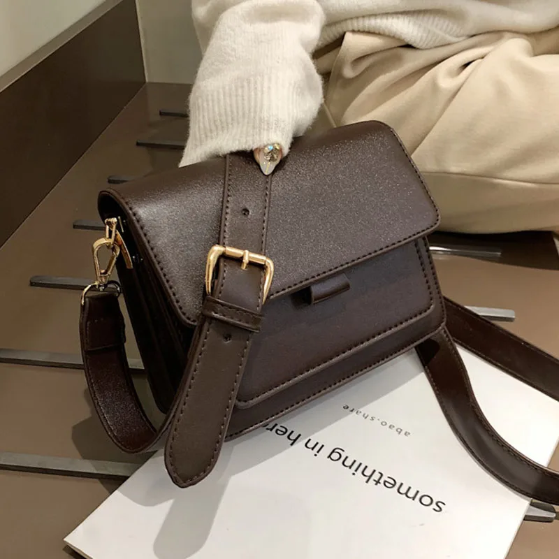 

Fashion Female Shoulder Bags Ladies Flap Strap New PU Letter Soft Zipper Solid Crossbody Bags Women's Handbags Casual Totes