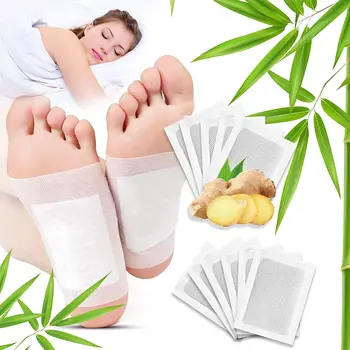 100PCS Natural Herbs Relieve Stress Improve Sleep Detox Foot Pads Clean Foot Body Toxins Cleaning Pads Foot Care Products 1