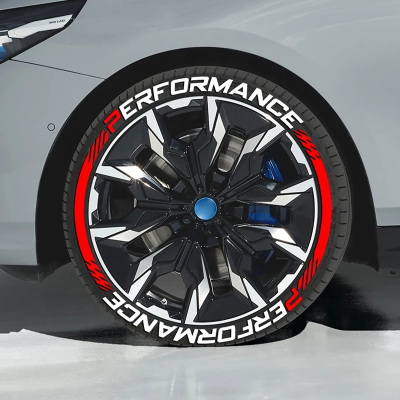 8-Piece 3D Tire Wheel Performance Stickers Set - Universal One-Piece Auto Letter Decals