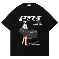 Aelfric Eden Men's Oversized Graphic Tee Summer Unisex Cotton Short Sleeve Printed round Neck Princess Style Sweet Fresh