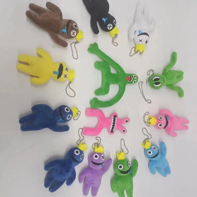 새로운 레인보우 프렌즈 플러시 장난감 열쇠 고리 인형, 어린이 장난감 애니메이션 Peluche 열쇠 고리 홀더 자동차 가방 액세서리 선물