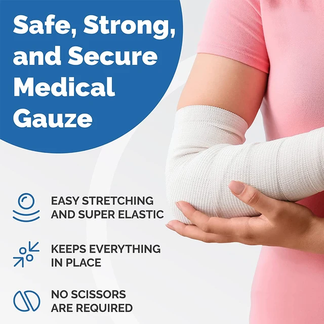 4 Rolls Gauze Bandage Roll with Tape - White Gauze Wrap Breathable Gauze Wrap Used for First Aid Wound Care &Sports Supplies 2