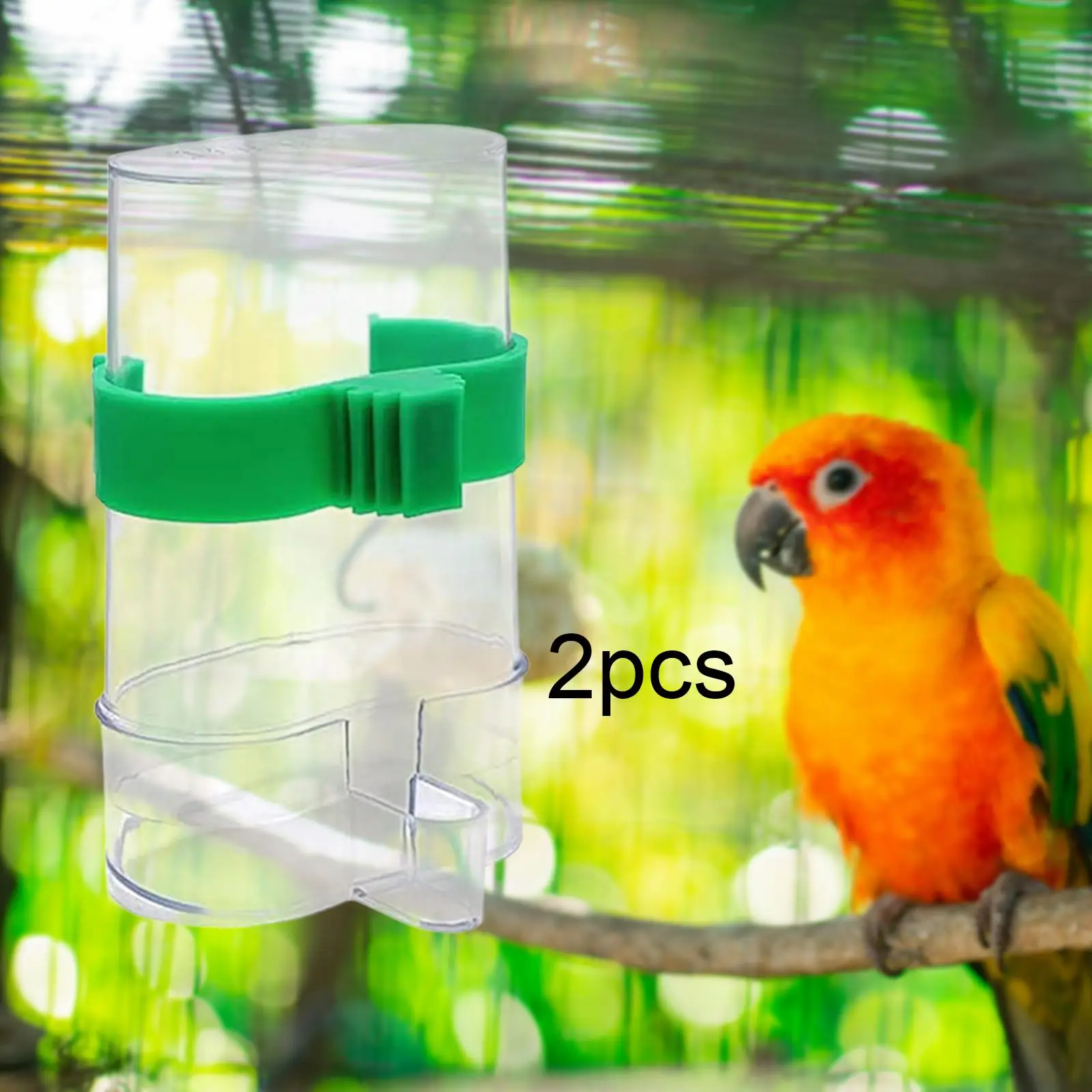 2 Pieces Automatic Bird Water Dispenser Parakeet Waterer for Budgies Finch