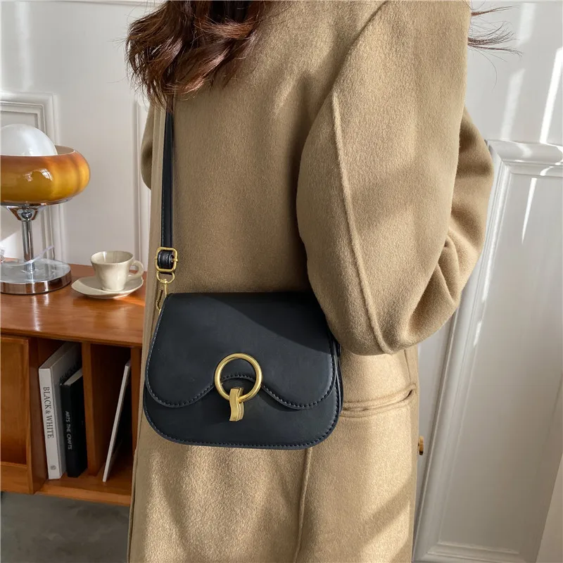 SuitShine Bolso Bandolera Pequeño Para Mujer, Bandolera Cruzada, Riñonera De Cuero, Bolsa De Pecho Con Correa De Guitarra, Negro