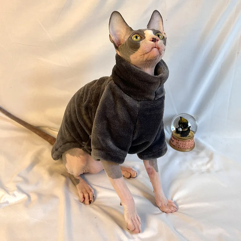 편안한 스핑크스 고양이 옷, 고양이 후드 코트, 애완 동물 의류, 귀여운 의류, 털 없는 고양이 셔츠, 애완 동물 공급 업체