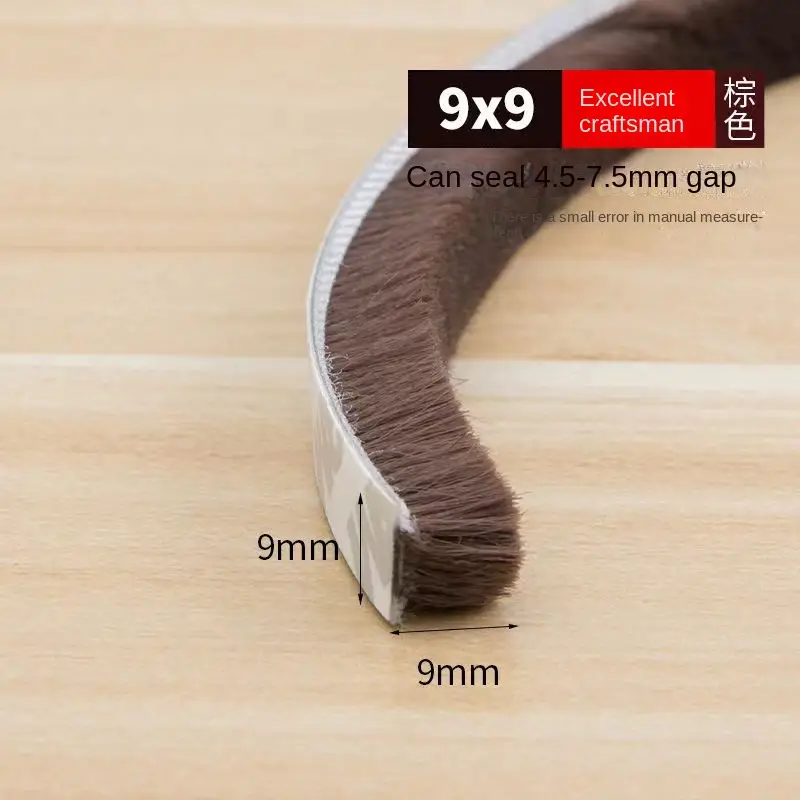 Self-adhesive Bristles Wool Pile Weatherstrip Door Window Brush Seal 7/9 X 5mm 9mm 12mm 15mm 23mm Warm Winter Gray White Brown - Image 9