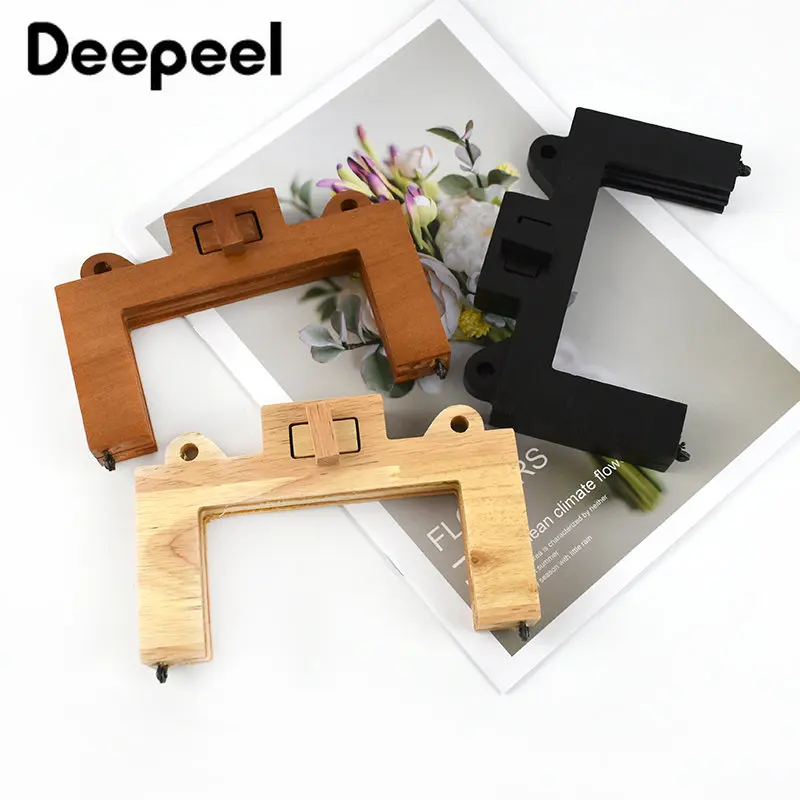 1Pc Deepeel 16/22cm Wooden Bag Handle Purse Frame Wood Lock Buckle Kiss Clasp DIY Handmade HandBag Sewing Brackets Accessories