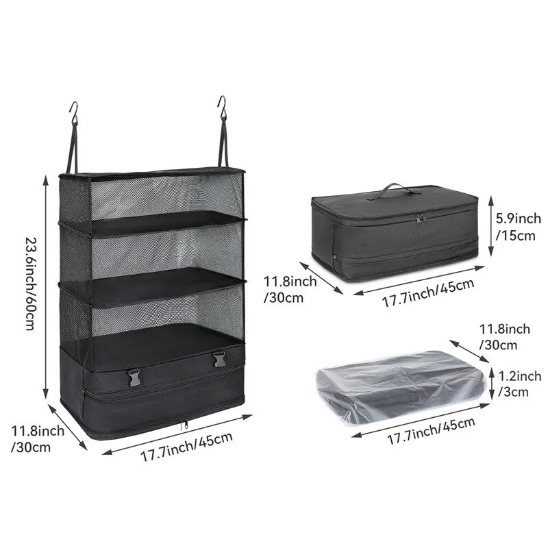 Housewares Luggage Travel Organizer with Hanging Storage Compartments