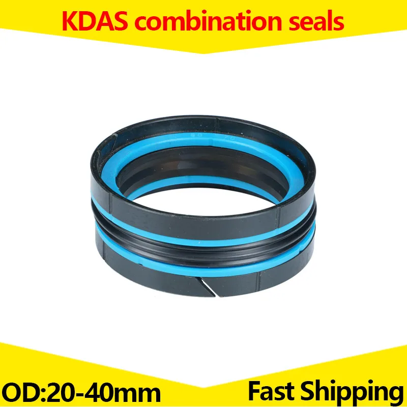 KDAS Combination Seal Ring oil seal, for hydraulic cylinder piston hole of injection molding machine OD 20mm - 40mm