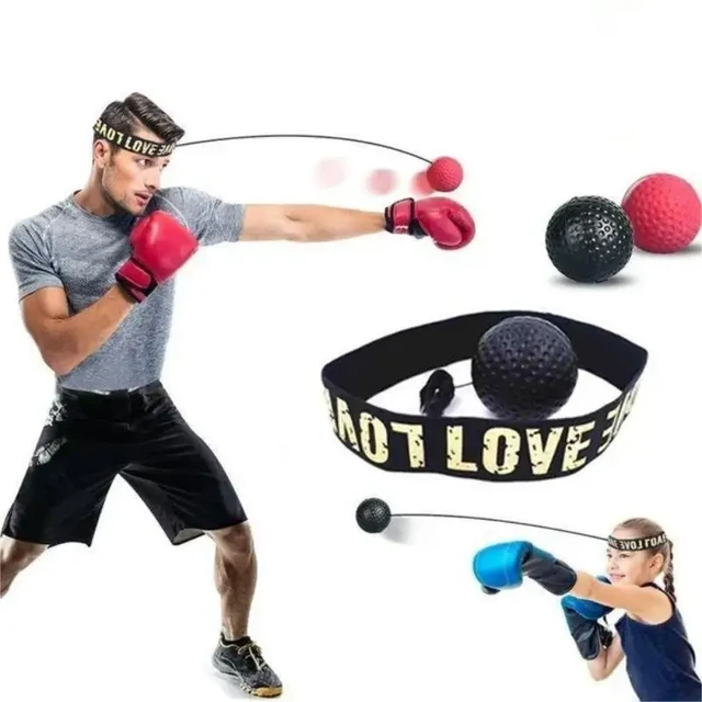 Headband Boxing Reaction Ball - Men Punching Ball Reflex Ball with Storage  Bag