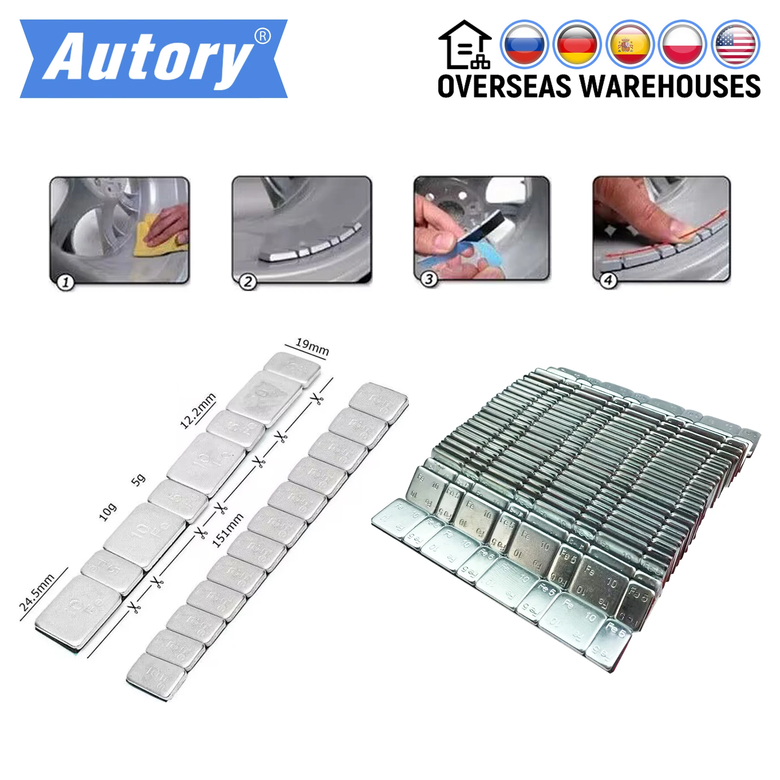 

Car Tire Balance Block 5g 10g 1.5KG Automobile Wheel Tyre Tire Dynamic Balancing Adhesive Block Steel Rim Hub Counter Weight