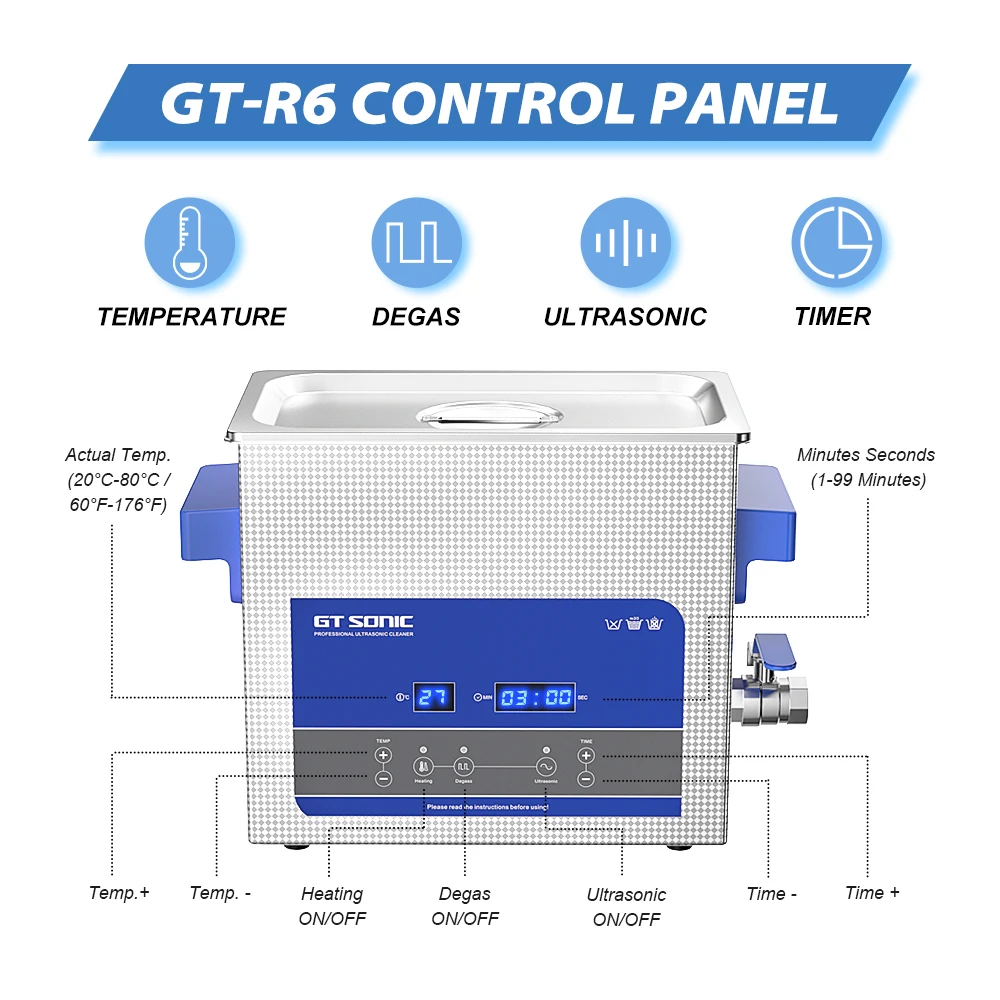 GTSONIC Ultrasonic Cleaner - 2L to 27L Digital Ultrasound Bath with Big Sale Price Description Image.This Product Can Be Found With The Tag Names Digital ultrasonic cleaner 6l, Ultrasonic cleaning machine 3l, Ultrasonic cleaning machine 6l