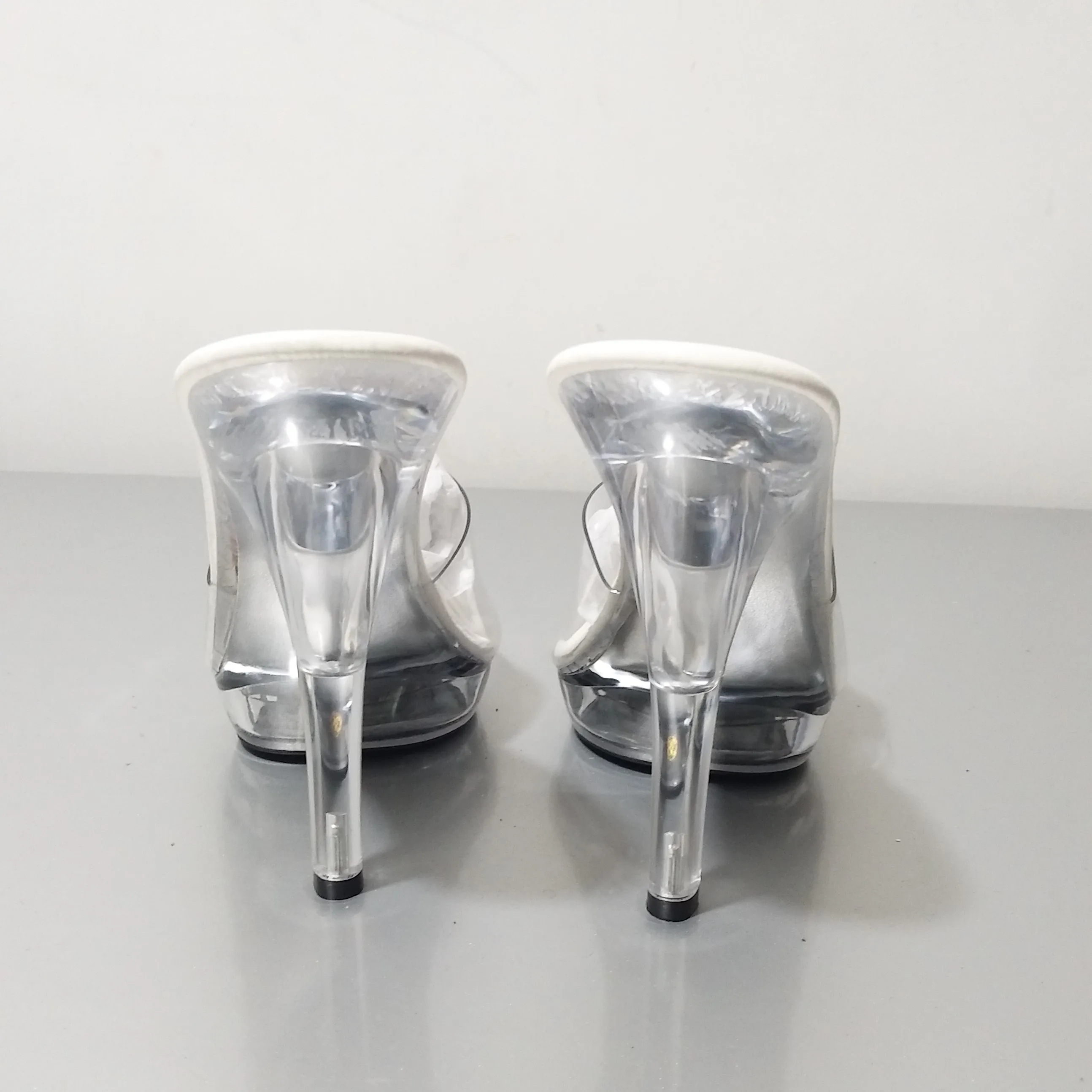 Hot 12 cm sweet gentle woman crystal transparent slippers, platform party sexy shoes, fashionable dance shoes