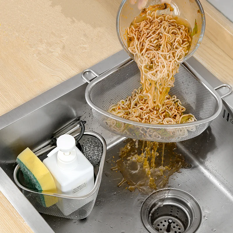 

Сливная сетка для раковины из нержавеющей стали с защитой от засоров, Многофункциональная Корзина для кухонной раковины, корзина для отход...