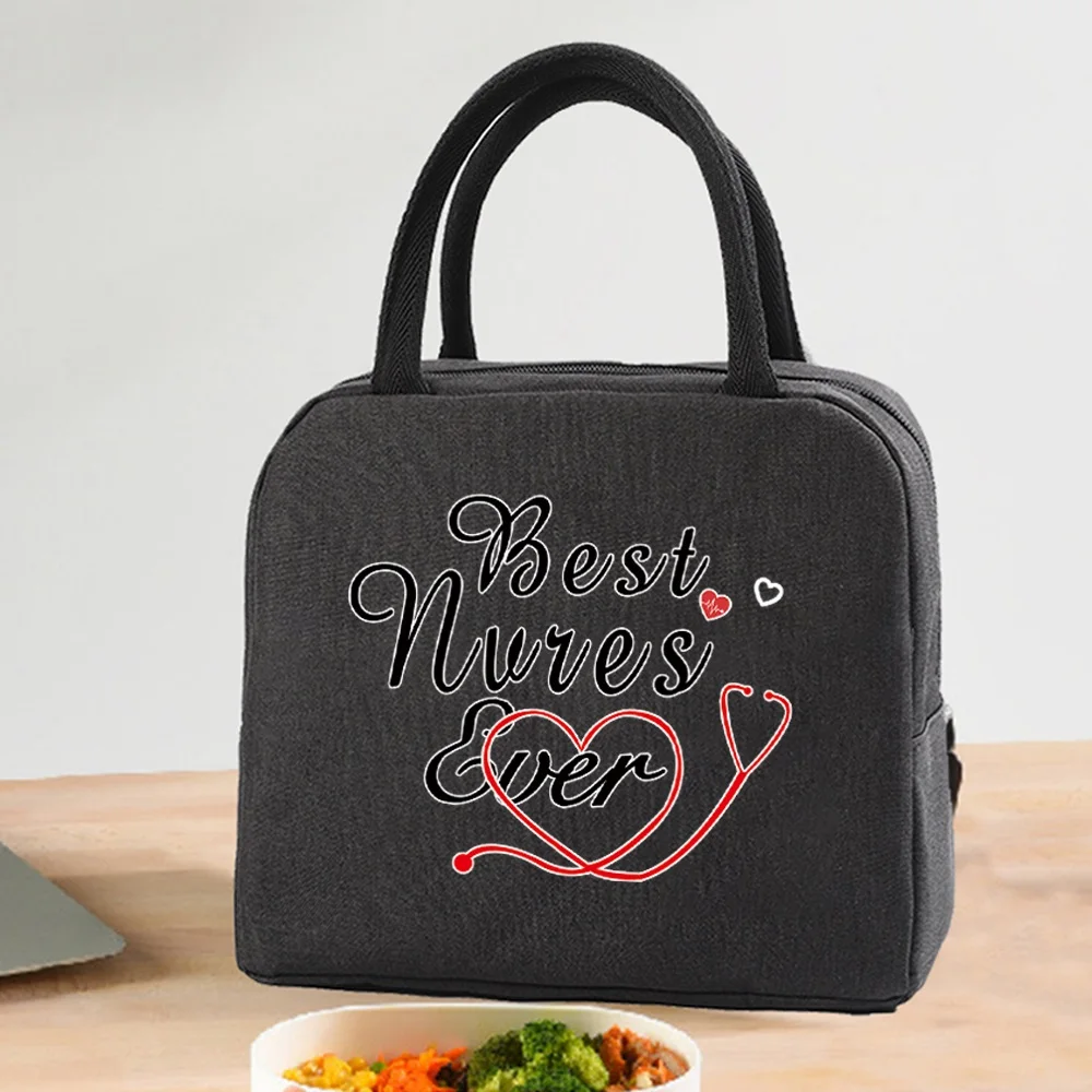 Insulated Lunch Bag Zipper Cooler Tote Thermal Bag Lunch Box Canvas Food Picnic Lunch Bags for Work Handbag Nurse Pattern Insulated Lunch Bag Zipper Cooler Tote Thermal Bag Lunch Box Canvas Food Picnic Lunch Bags for Work Handbag Nurse Pattern