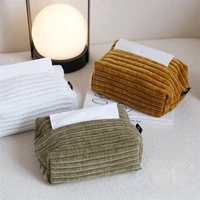 Drop Shipping Modern Simple Velvet Jacquard Tissue Box-like Home and Office Tissue Set Napkin Holder Caja De Pañuelos 1