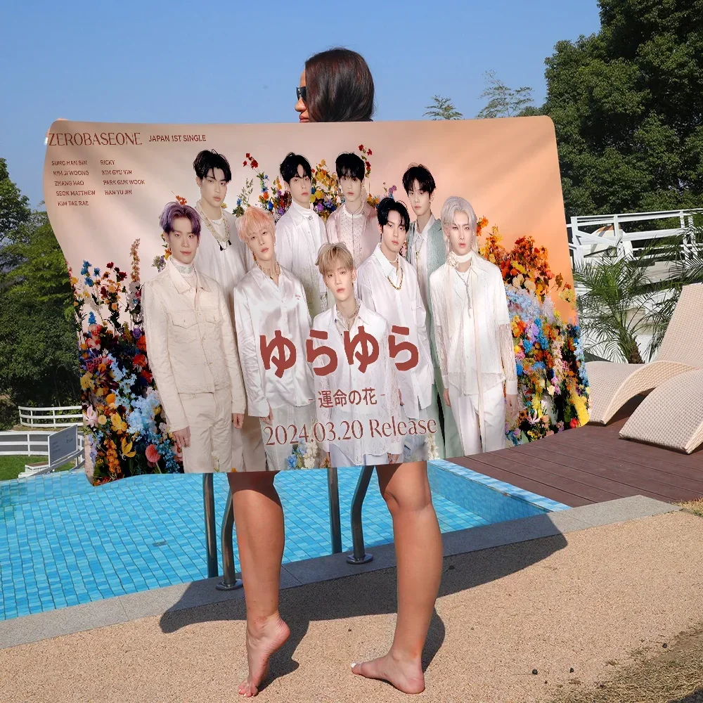 KPOP Zb1 ZEROBASEONE Microfiber Blanket Quick Drying Beach Towels Oversized Printing Super Absorbent Pool Towel Blanket 2