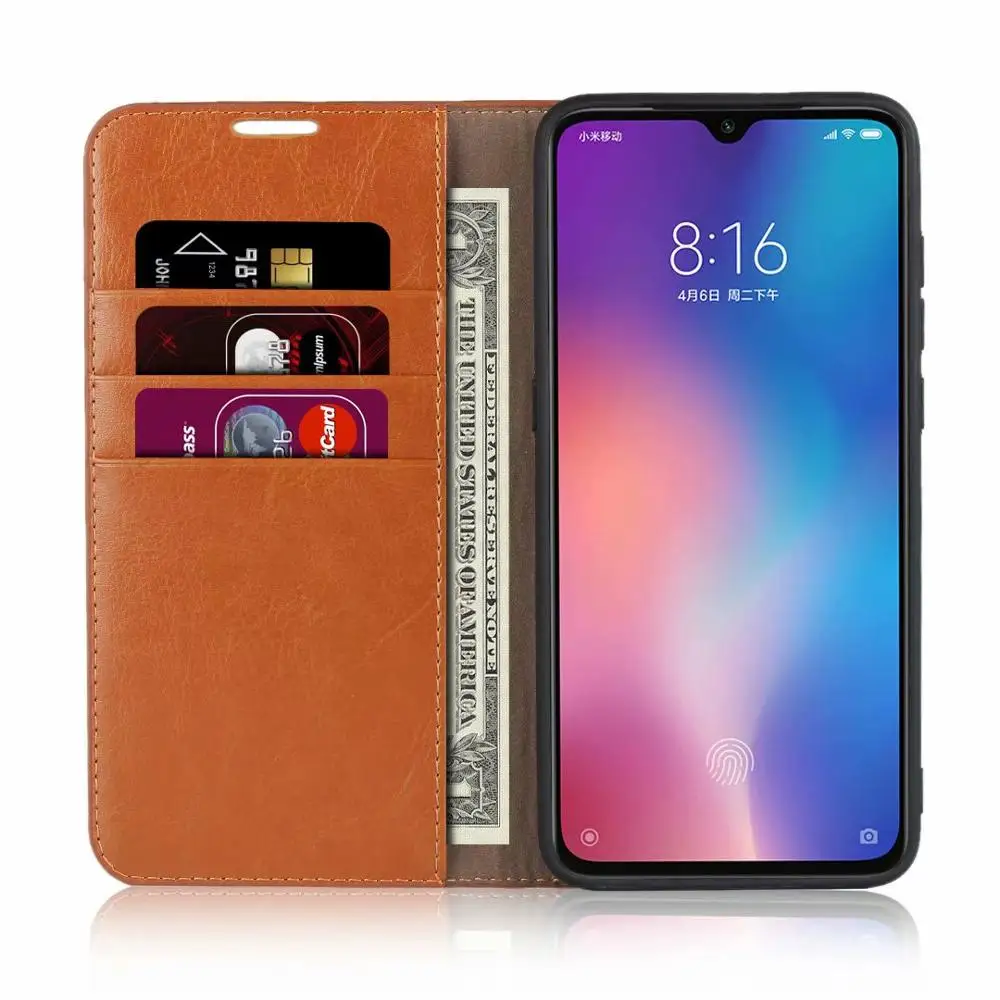 

Флип-чехол из натуральной коровьей кожи для Xiaomi Mi 9 Mi9 SE