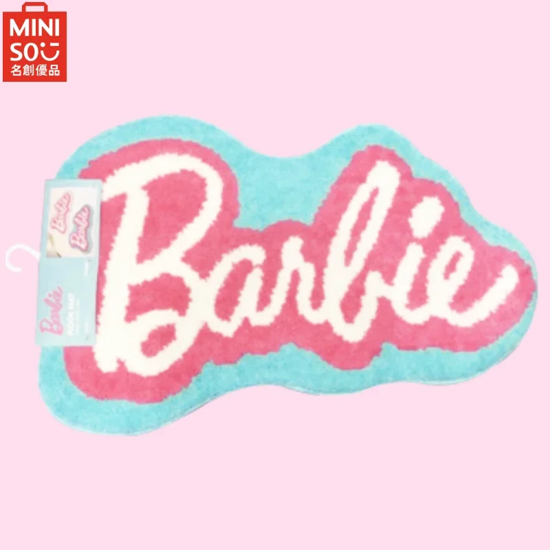 

Miniso Барби Розовый Флокированный ковер украшение для спальни прикроватный ванная нескользящий пол для гостиной входная дверь коврик подарок