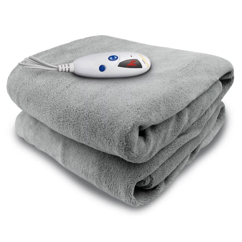 

Blankets Micro Plush Electric Heated Throw with Digital Controller, 60" x 50", Grey