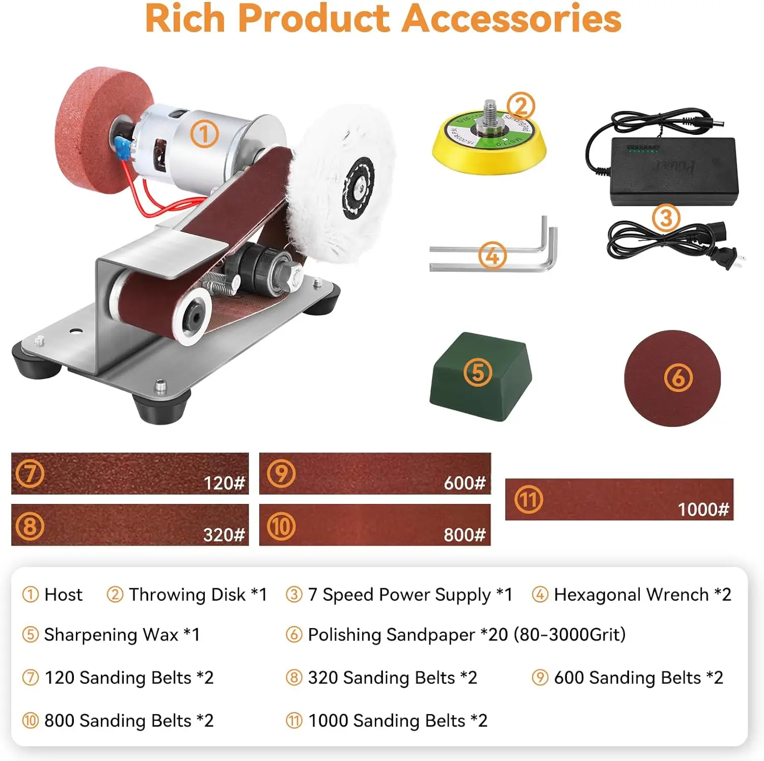 Electric belt Sander Small belt sander 15 degree table grinder fixed angle 7-level adjustable polisher