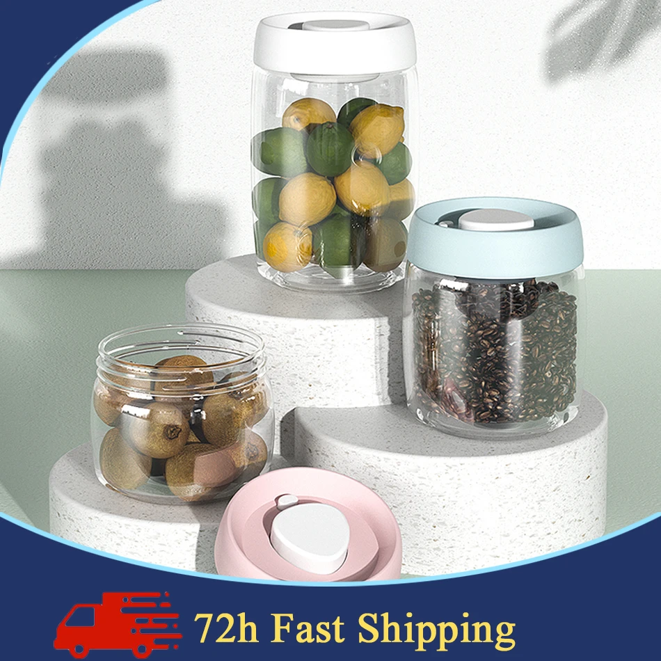 Plastic Storage Container Fruit Lunch Box Coffee Bean Vacuum Jar