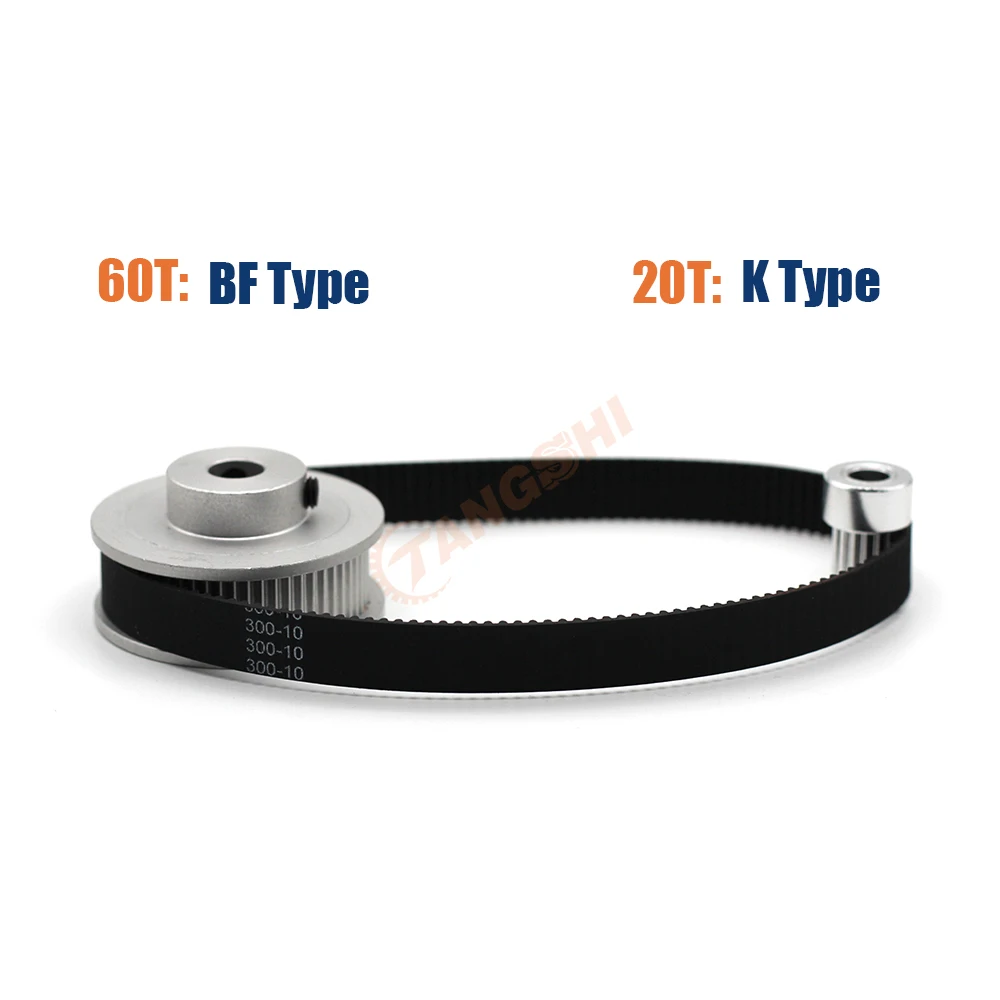 GT2 Timing Pulley Kit 60 Teeth 20 Teeth 1:3 Reduction Ratio Width 6mm Tensioning Wheel Synchronous 3D Printer 2GT 60T 20T timing pulley belt pulley